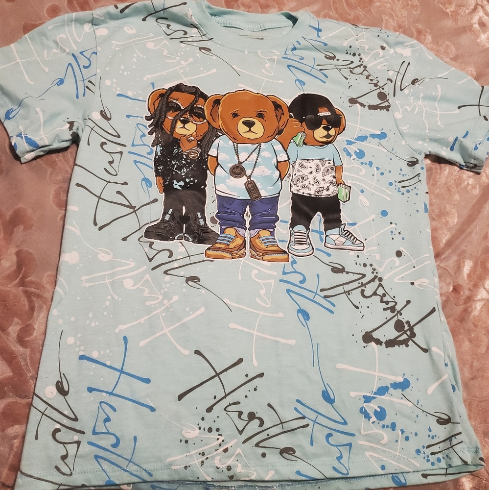 Boys Hustle Bear Graphic Tee-L